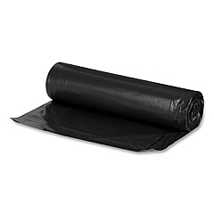 Boardwalk Repro Low-Density Can Liners, For Slim Jim Containers, 23 gal, 1 mil, 28 x 45, Black, 15 Bags/Roll, 10 Rolls/Carton (BWKSJ2845B)