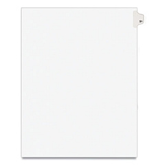 Preprinted Legal Exhibit Side Tab Index Dividers, Avery Style, 10-Tab, 51, 11 x 8.5, White, 25/Pack, (1051) (01051)