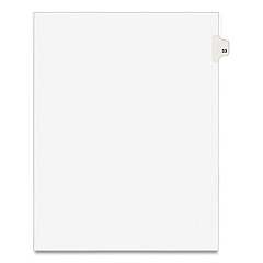 Preprinted Legal Exhibit Side Tab Index Dividers, Avery Style, 10-Tab, 53, 11 x 8.5, White, 25/Pack, (1053) (01053)