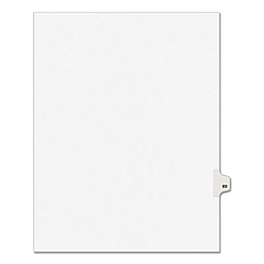 Preprinted Legal Exhibit Side Tab Index Dividers, Avery Style, 10-Tab, 69, 11 x 8.5, White, 25/Pack, (1069) (01069)