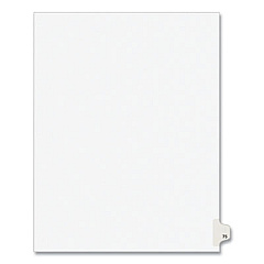 Preprinted Legal Exhibit Side Tab Index Dividers, Avery Style, 10-Tab, 75, 11 x 8.5, White, 25/Pack, (1075) (01075)