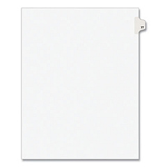 Preprinted Legal Exhibit Side Tab Index Dividers, Avery Style, 10-Tab, 77, 11 x 8.5, White, 25/Pack, (1077) (01077)