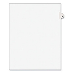 Preprinted Legal Exhibit Side Tab Index Dividers, Avery Style, 10-Tab, 79, 11 x 8.5, White, 25/Pack, (1079) (01079)