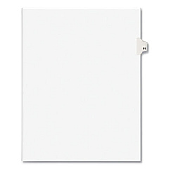 Preprinted Legal Exhibit Side Tab Index Dividers, Avery Style, 10-Tab, 81, 11 x 8.5, White, 25/Pack, (1081) (01081)