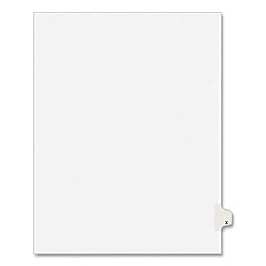 Preprinted Legal Exhibit Side Tab Index Dividers, Avery Style, 26-Tab, X, 11 x 8.5, White, 25/Pack, (1424) (01424)