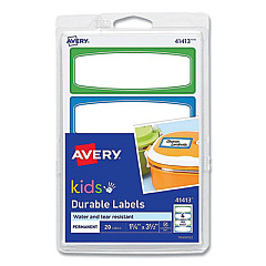 Avery Kids Handwritten Identification Labels, 3.5 x 1.25, Assorted Border Colors, 4 Labels/Sheet, 5 Sheets/Pack (41413)