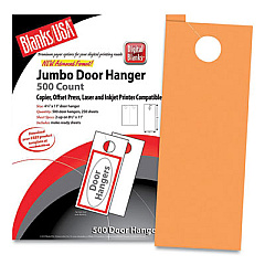 Blanks/USA Jumbo Micro-Perforated Door Hangers, 65 lb Cover Weight, 8.5 x 11, Hunter's Orange, 2 Hangers/Sheet, 250 Sheets/Pack (5T6HO)