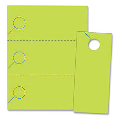 Blanks/USA Small Micro-Perforated Door Hangers, 65 lb Cover Weight, 8.5 x 11, Green, 3 Hangers/Sheet, 334 Sheets/Pack (310T6SG)