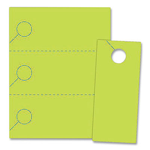 Blanks/USA Small Micro-Perforated Door Hangers, 65 lb Cover Weight, 8.5 x 11, Green, 3 Hangers/Sheet, 334 Sheets/Pack (310T6SG)