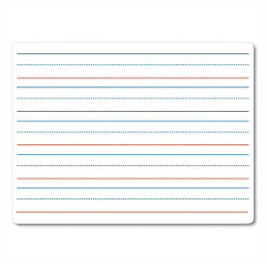 Flipside Two-Sided Red and Blue Ruled Dry Erase Board, 12 x 9, Ruled White Front, Unruled White Back (10034)