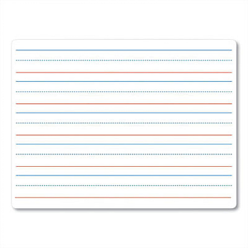 Flipside Two-Sided Red and Blue Ruled Dry Erase Board, 12 x 9, Ruled White Front, Unruled White Back (10034)