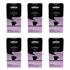 Lavazza Lungo Avvolgente Coffee Capsules, Intensity 5, 0.19 oz, 10/Box, 6 Boxes/Carton (00096)