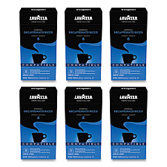 Lavazza Decaffeinato Ricco Espresso Coffee Capsules, Intensity 6, 0.17 oz, 10/Box, 6 Boxes/Carton (99)