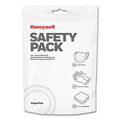 Honeywell Safety Pack Personal Protection Kit, Single-Use, 4 Pieces, Resealable Pouch (SFTYPKCPD01)