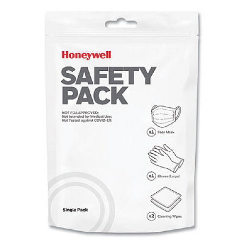Honeywell Safety Pack Personal Protection Kit, Single-Use, 4 Pieces, Resealable Pouch (SFTYPKCPD01)