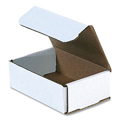 The Packaging Wholesalers Rigid Corrugated Mailer, Square Flap, Tuck-Tab Hinged Lid Closure, 6 x 4 x 2, Oyster White, 50/Pack (BSM642)
