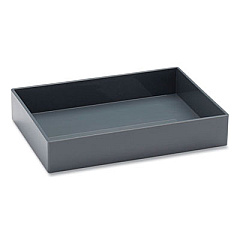 Poppin Stackable Plastic Accessory Tray, ABS Plastic, 6.75 x 9.75 x 1.75, Dark Gray (102708)