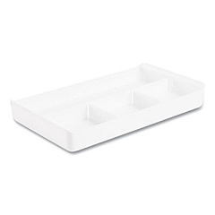 Poppin The Get-It-Together Drawer Organizer, Four Compartments, 13.5 x 7.75 x 2, Polystyrene Plastic, White (105085)