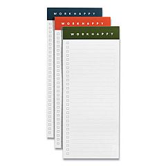 Poppin Work Happy Magnetic List Pads, Assorted Headband Colors, List-Management Format, 3.5 x 8.25, White, 50 Sheets, 3/Pack (107462)