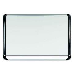 MasterVision Lacquered steel magnetic dry erase board, 48 x 96, Silver/Black (MVI210201)