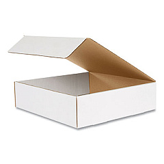 Coastwide Professional Rigid Corrugated Kraft Literature Mailer, Square Flap, Tuck-Tab Hinged Lid Closure, 12 x 11.75 x 3.25, White, 50/Bundle (57087)