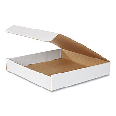Coastwide Professional Rigid Corrugated Kraft Literature Mailer, Square Flap, Tuck-Tab Hinged Lid Closure, 12 x 12 x 2, White, 50/Bundle (57090)