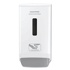 Coastwide Professional J-Series Wall-Mounted Manual Hand Sanitizer Dispenser, 1,200 mL, 6.12 x 4.11 x 11.5, White (JMHW)