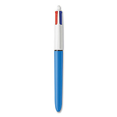 BIC 4-Color Multi-Color Ballpoint Pen, Retractable, Medium 1 mm, Black/Blue/Green/Red Ink, Blue Barrel (MMXP1190031)