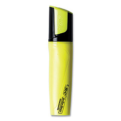 BIC Brite Liner 3 'n 1 Highlighters, Yellow Ink, 3 'n 1 Chisel Tip, Black/Yellow Barrel, Dozen (BL311YEL)