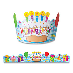 Carson-Dellosa Education Student Crown, Birthday, 23.5 x 4, Assorted Colors, 30/Pack (101021)