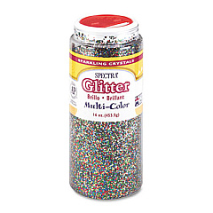 Pacon Spectra Glitter, 0.04 Hexagon Crystals, Multicolor, 16 oz Shaker-Top Jar (91790)