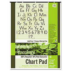 Pacon Ecology Recycled Chart Pads, Presentation Format (1.5" Rule), 24 x 32, White, 70 Sheets (945710)