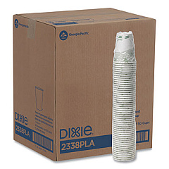 Dixie PLA Hot Cups, 8 oz, Viridian Design, 50/Sleeve, 20 Sleeves/Carton (2338PLA)