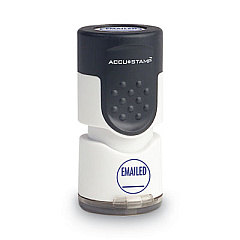 ACCUSTAMP Pre-Inked Round Stamp, EMAILED, 5/8" dia, Blue (035655)