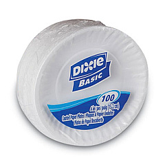 Dixie Clay Coated Paper Plates, 6" dia, White, 100/Pack (DBP06W)