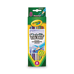 Crayola Metallic Colors Pencil Set, Assorted Metallic Lead/Barrel Colors, 8/Pack (683708)