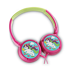 Volkano KiDDiES Series Stereo Earphones, Unicorn-In-Love Design, Pink/Green/Multicolor (VK2000GU)