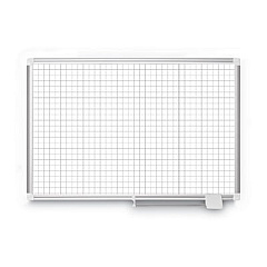 MasterVision Grid Planning Board, 1" Grid, 72 x 48, White/Silver (MA2747830)