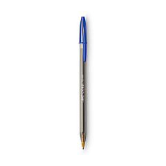 BIC Cristal Xtra Bold Ballpoint Pen, Stick, Bold 1.6 mm, Blue Ink, Clear Barrel, Dozen (MSB11BE)