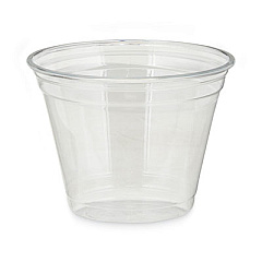 Dixie Clear Plastic PETE Cups, 9 oz, Squat, 50/Sleeve, 20 Sleeves/Carton (CPET9)