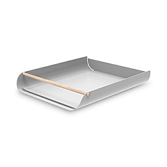 U Brands Arc Paper Tray, 1 Section, Letter Size, 12.1 x 10.6 x 1.8, Gray (3548A0206)