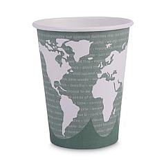Eco-Products World Art Renewable and Compostable Hot Cups, 12 oz, Gray, 50/Pack, 10 Pack/Carton (EPBHC12WAPKC)
