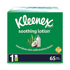Kleenex Lotion Facial Tissue, 2-Ply, White, 65 Sheets/Box, 27 Boxes/Carton (49974)