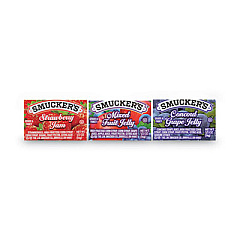 Smucker's Jam Assortment, Single Serving Packs, 0.5 oz, 200/Carton (774)