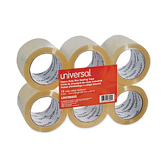 Universal Heavy-Duty Box Sealing Tape, 3" Core, 1.88" x 54.6 yds, Clear, 12/Box (UNV96000)