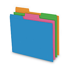 Pendaflex Glow Poly File Folders, 1/3-Cut Tabs: Assorted, Letter Size, 0.75" Expansion, Assorted Colors, 12/Pack (40528)