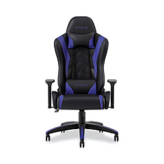 Emerge Vartan Bonded Leather Gaming Chair, Supports Up to 275 lbs, Blue/Black Seat, Blue/Black Back, Black Base (53242)