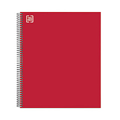 TRU RED Premium Three-Subject Notebook, Medium/College Rule, Red Cover, 11 x 8.5, 138 Micro-Perforated Sheets (58361MCC)
