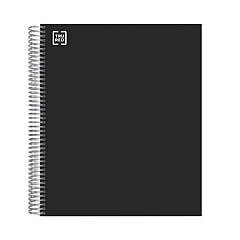 TRU RED Premium Five-Subject Notebook, Medium/College Rule, Black Cover, 11 x 8.5, 200 Sheets (58363MCC)