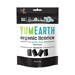 YumEarth Organic Gluten Free Black Licorice, 5 oz Bag, 4/Pack (27000043)